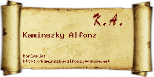Kaminszky Alfonz névjegykártya